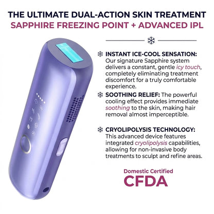 IPL Hair Removal Device with Cryolipolysis Cooling Skin Rejuvenation