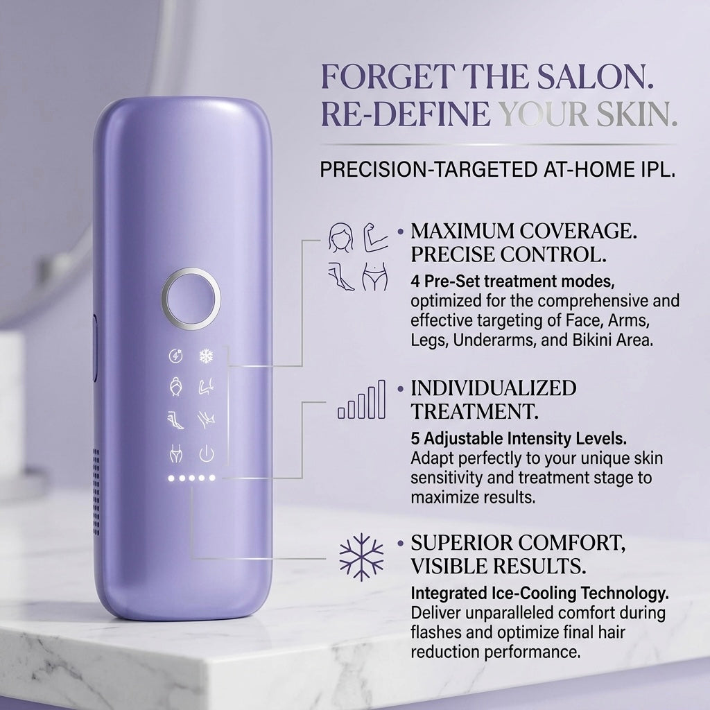 IPL Hair Removal Device with Cryolipolysis Cooling Skin Rejuvenation
